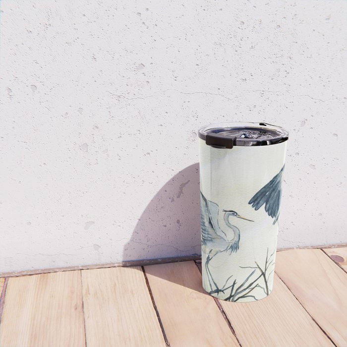 Couple of Great Blue Heron Travel Mug Gallery Image 4