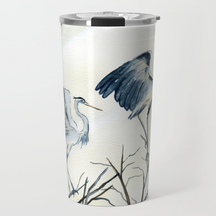 Couple of Great Blue Heron Travel Mug Gallery Image 1