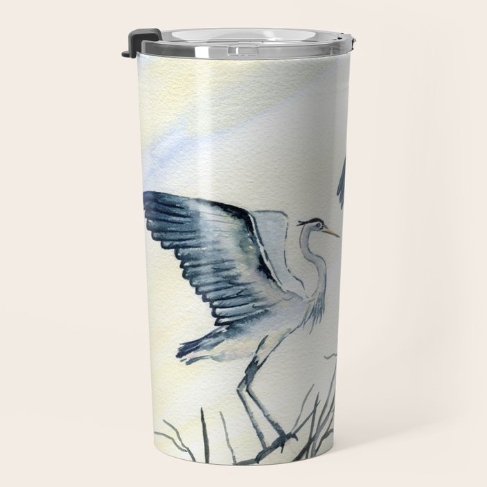 Couple of Great Blue Heron Travel Mug Gallery Image 3