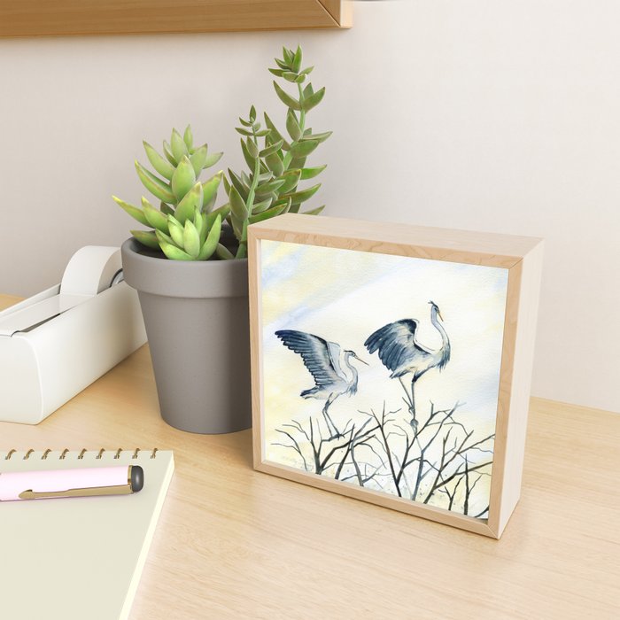 Couple of Great Blue Heron Mini Art Print Gallery Image 2
