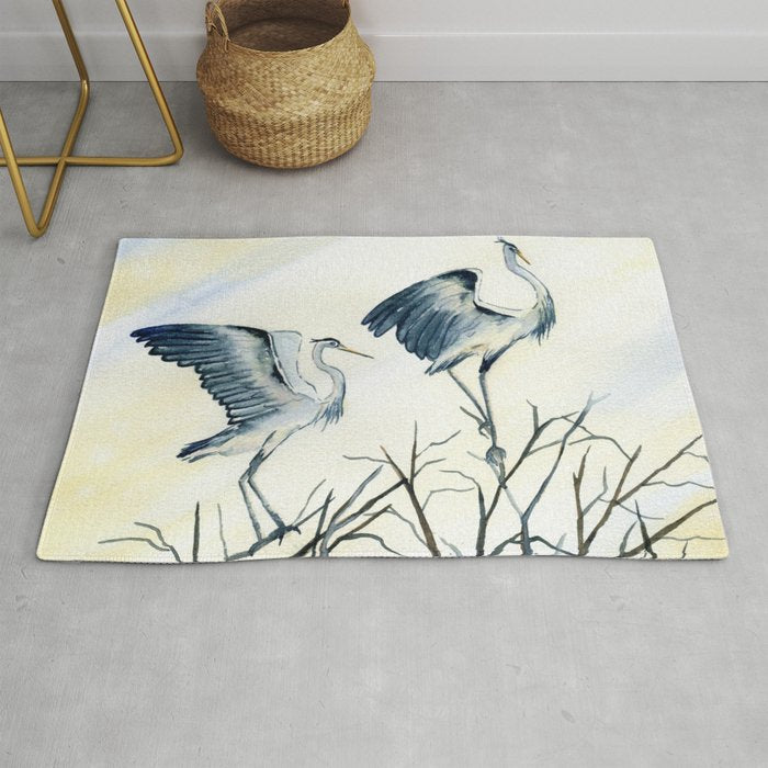 Couple of Great Blue Heron Rug Gallery Image 1