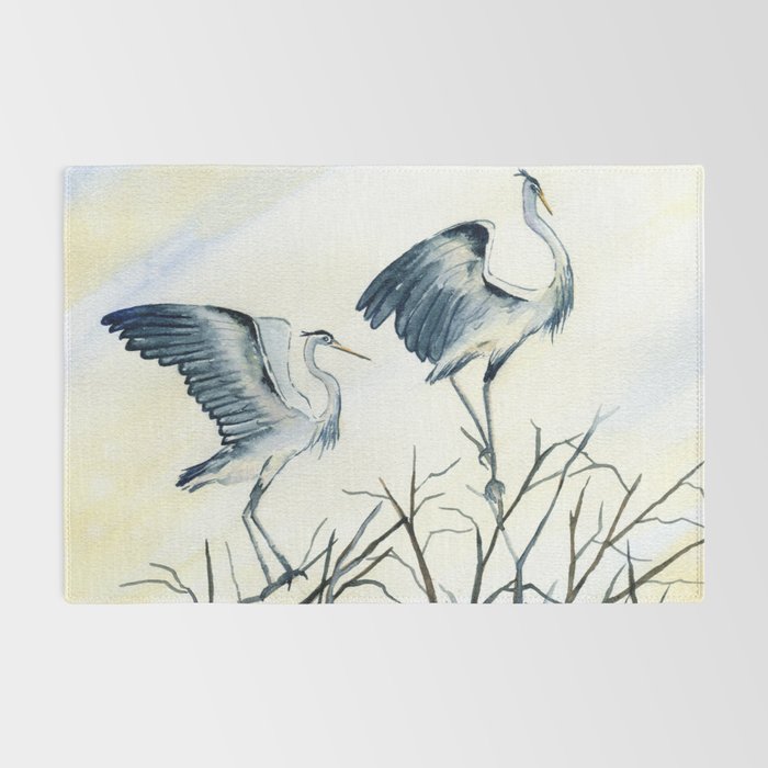 Couple of Great Blue Heron Rug Gallery Image 2