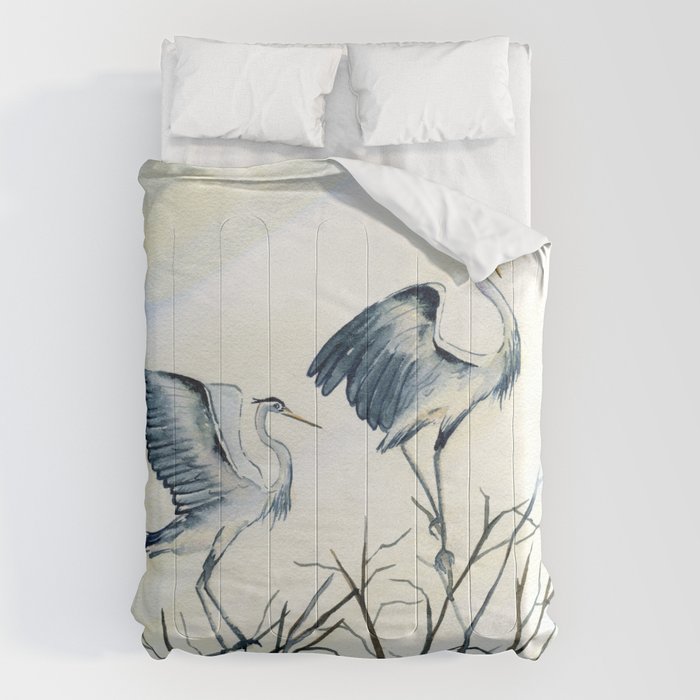 Couple of Great Blue Heron Comforter Gallery Image 6
