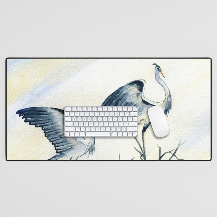 Couple of Great Blue Heron Desk Mat Gallery Image 1