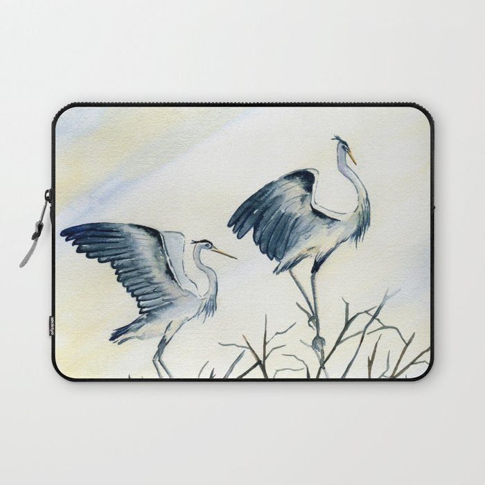 Couple of Great Blue Heron Laptop Sleeve Gallery Image 1