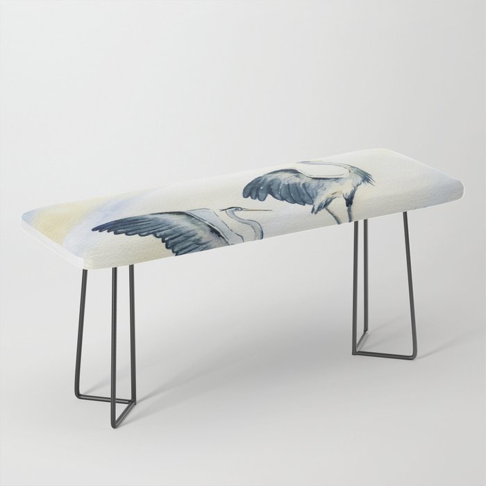 Couple of Great Blue Heron Bench Gallery Image 1