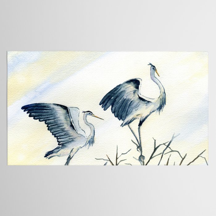 Couple of Great Blue Heron Tablecloth Gallery Image 2