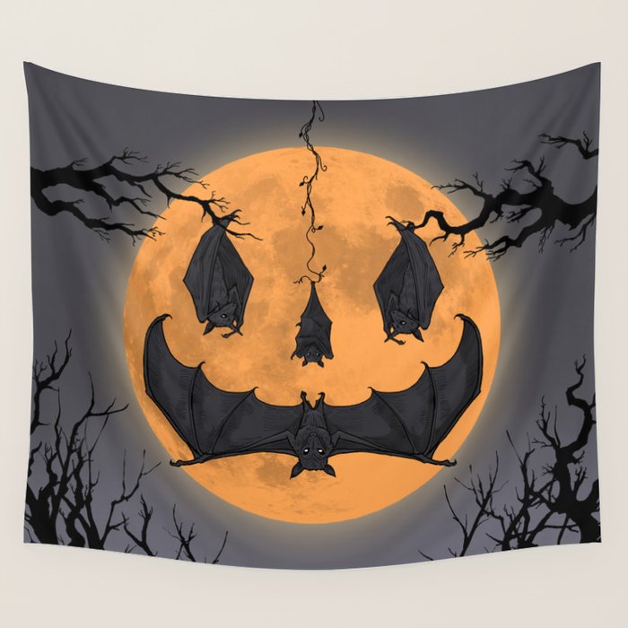 Halloween Moon Wall Tapestry Gallery Image 4