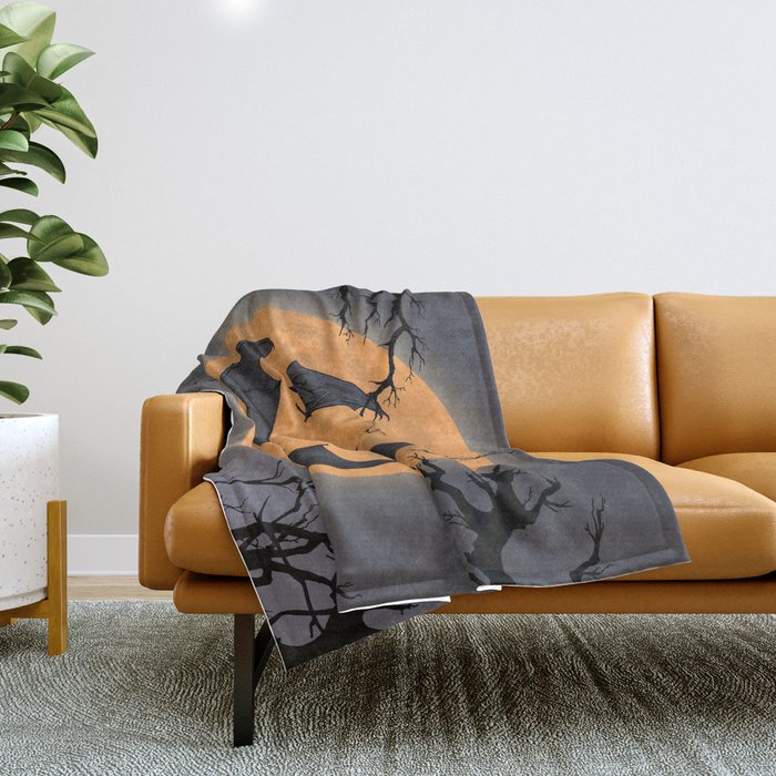 Halloween Moon Throw Blanket Gallery Image 1