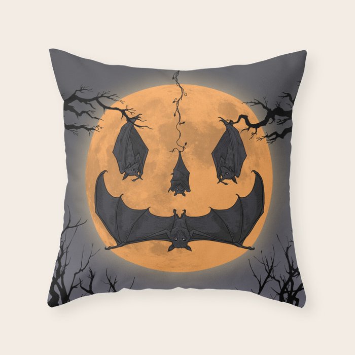 Halloween Moon Throw Pillow Gallery Image 1