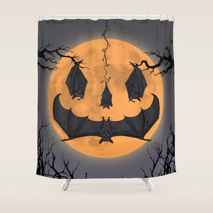 Halloween Moon Shower Curtain Gallery Image 1