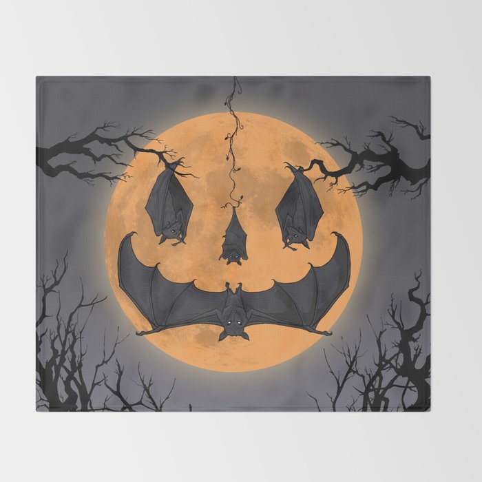 Halloween Moon Throw Blanket Gallery Image 2