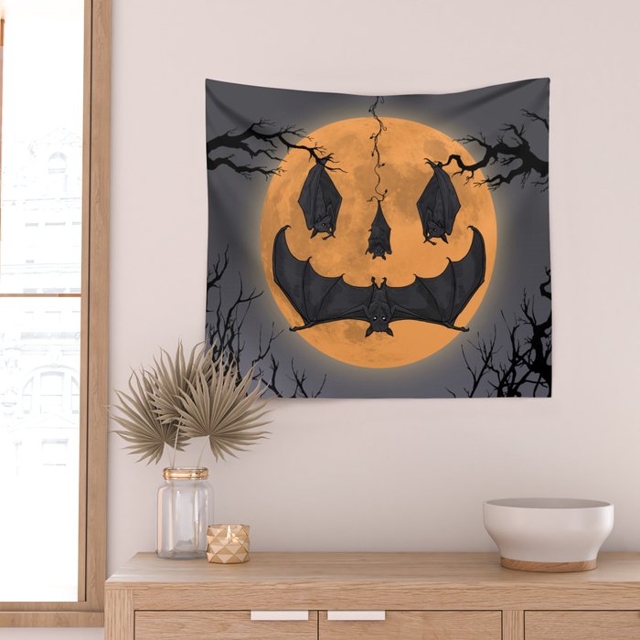 Halloween Moon Wall Tapestry Gallery Image 2