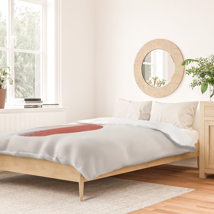 Hand-Drawn Geometric Circles with Stripes Duvet Cover Gallery Image 2