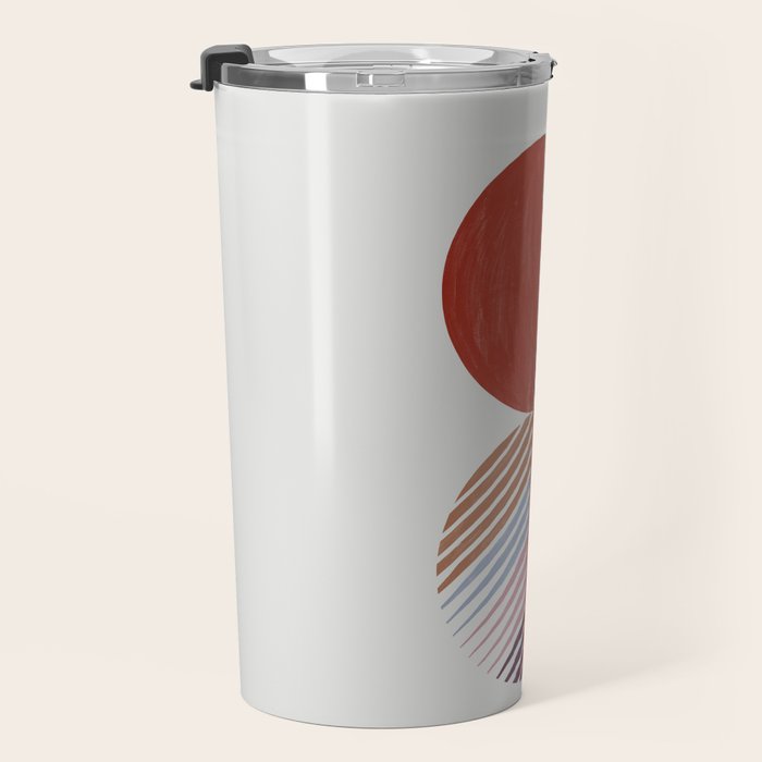 Hand-Drawn Geometric Circles with Stripes Travel Mug Gallery Image 3