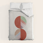 Hand-Drawn Geometric Circles with Stripes Duvet Cover Gallery Image 6