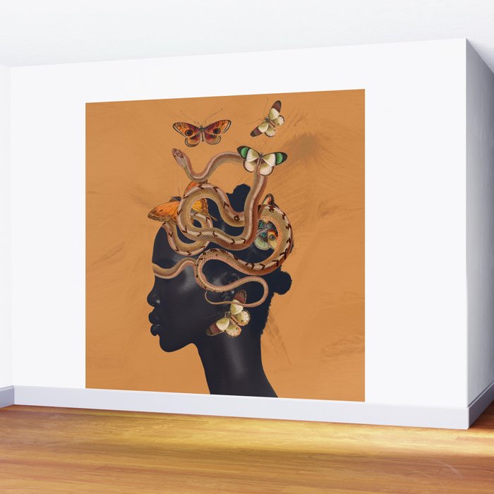 Snake and Butterflies Wall Mural Gallery Image 2