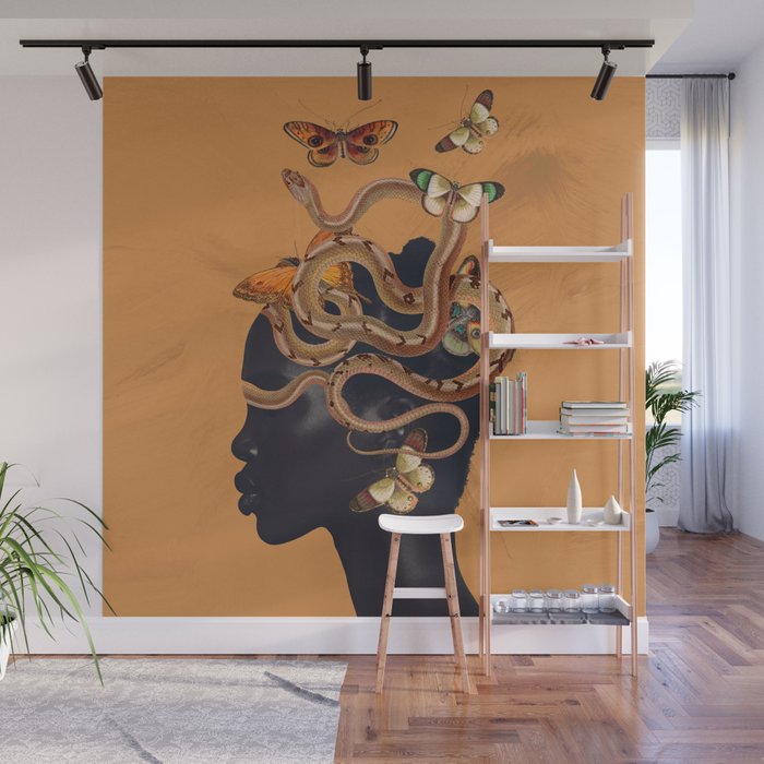Snake and Butterflies Wall Mural Gallery Image 1