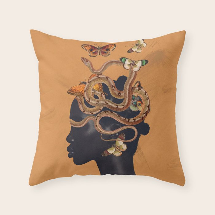 Snake and Butterflies Throw Pillow Gallery Image 6
