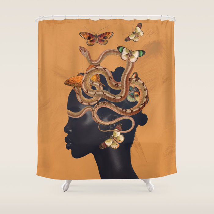 Snake and Butterflies Shower Curtain Gallery Image 1