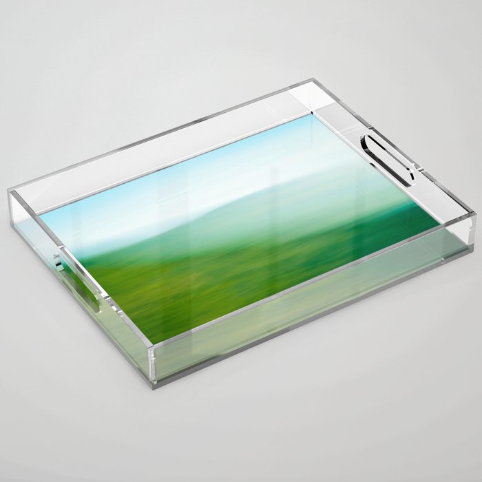 Mountains and Sea - green abstract nature photograph Acrylic Tray Gallery Image 1