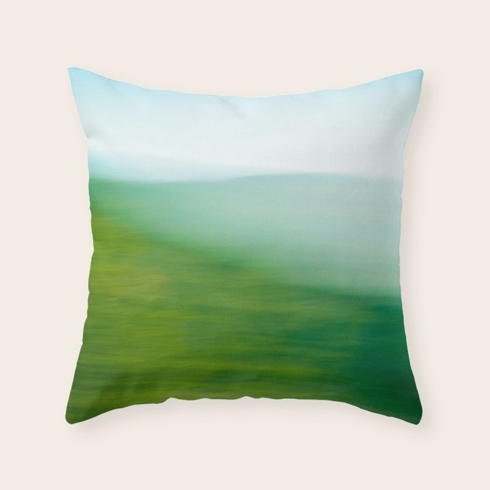 Mountains and Sea - green abstract nature photograph Throw Pillow Gallery Image 6
