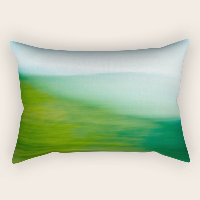 Mountains and Sea - green abstract nature photograph Rectangular Pillow Gallery Image 2