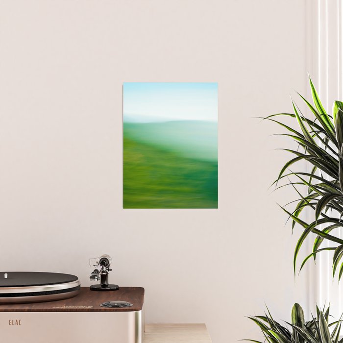 Mountains and Sea - green abstract nature photograph Poster Gallery Image 2
