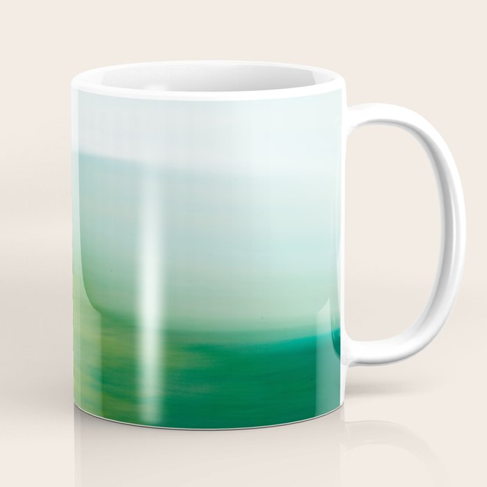 Mountains and Sea - green abstract nature photograph Coffee Mug Gallery Image 1