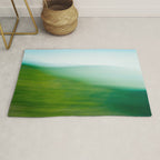 Mountains and Sea - green abstract nature photograph Rug Gallery Image 1
