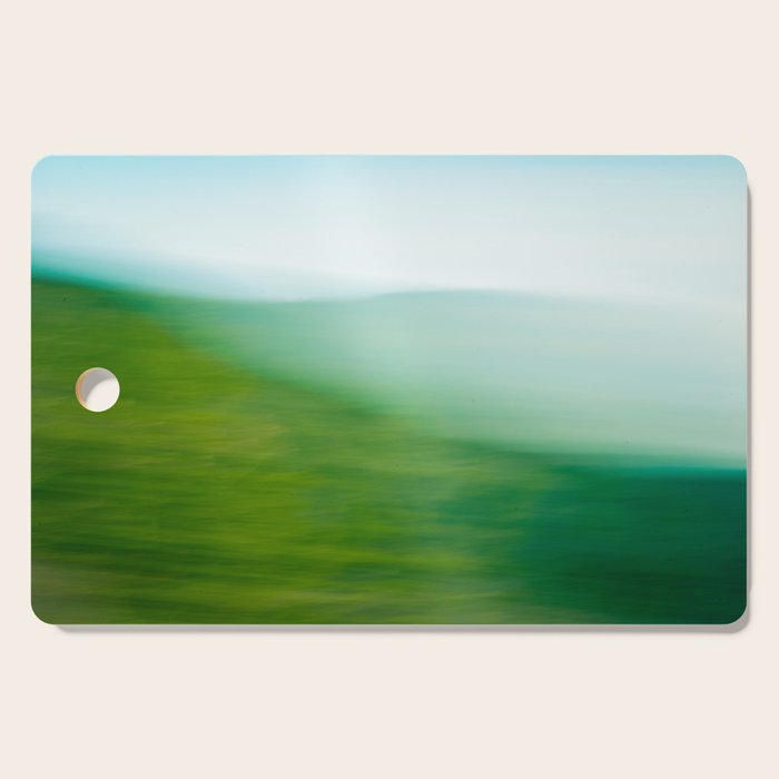 Mountains and Sea - green abstract nature photograph Cutting Board Gallery Image 1