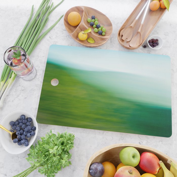 Mountains and Sea - green abstract nature photograph Cutting Board Gallery Image 2