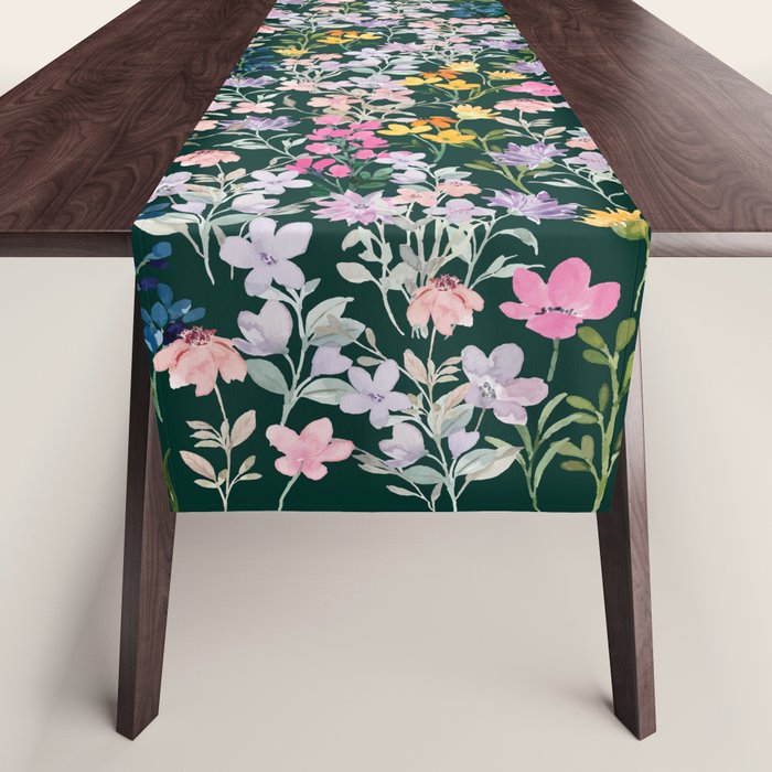Wildflower Field on Pine Grove - Pink, Orange, Blue, & Purple Table Runner Gallery Image 1