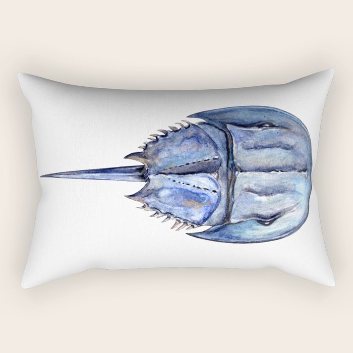Blue Horseshoe Crab Rectangular Pillow Gallery Image 2