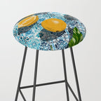 Juicy Lemons on Blue Moroccan Tiles Stool Gallery Image 2