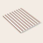 Classic Double Stripes Mocha Brown and White Vertical Stripe Pattern Notebook Gallery Image 2