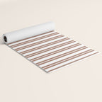 Classic Double Stripes Mocha Brown and White Vertical Stripe Pattern Yoga Mat Gallery Image 2