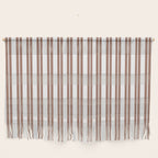 Classic Double Stripes Mocha Brown and White Vertical Stripe Pattern Wall Hanging Gallery Image 1