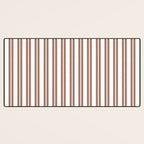 Classic Double Stripes Mocha Brown and White Vertical Stripe Pattern Desk Mat Gallery Image 3