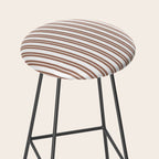 Classic Double Stripes Mocha Brown and White Vertical Stripe Pattern Stool Gallery Image 2