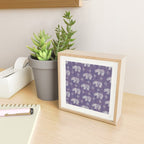 Elephants on Linen - Amethyst Mini Art Print Gallery Image 2