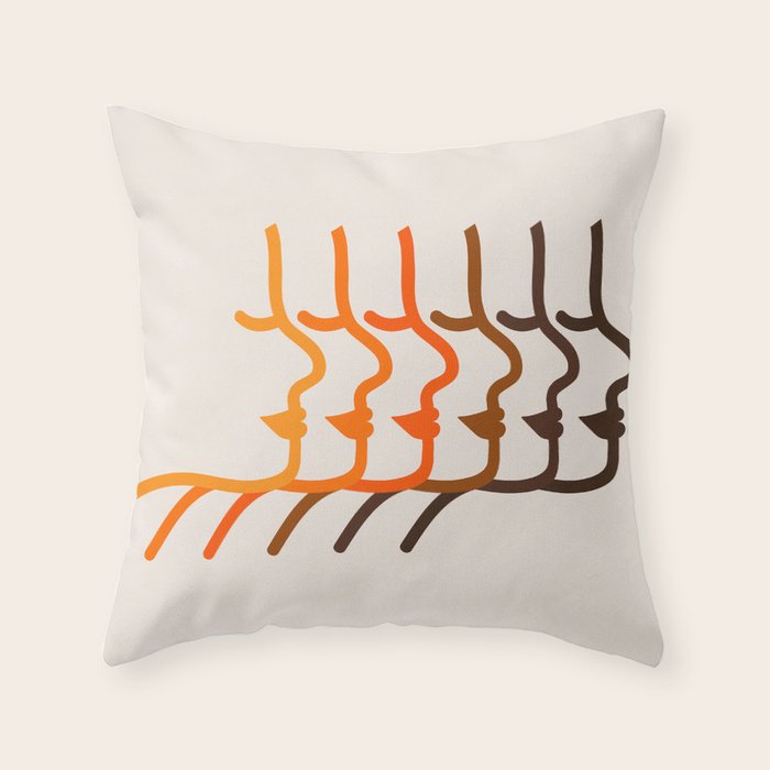 Golden Silhouettes Throw Pillow Gallery Image 6