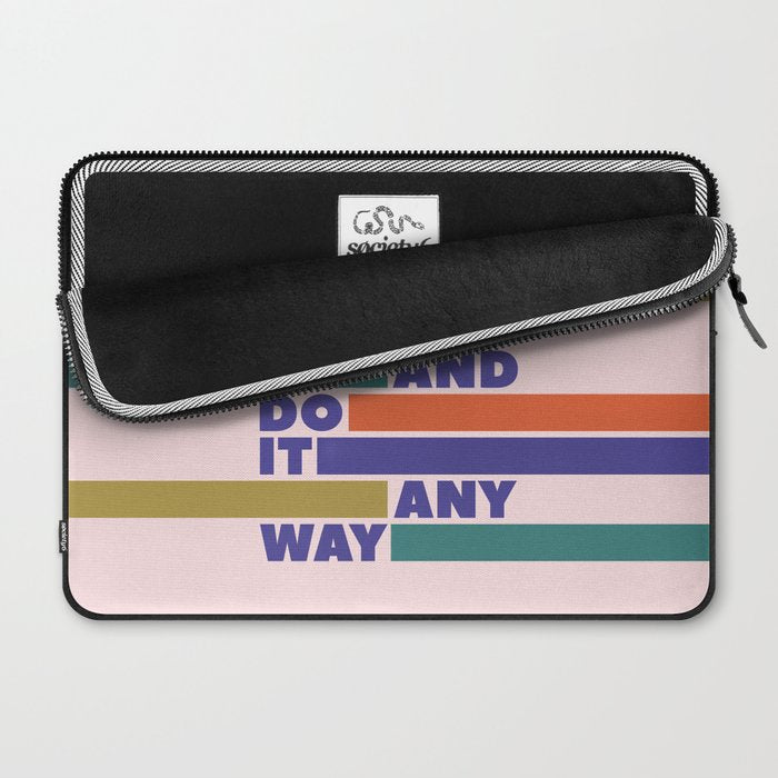 BE AFRAID AND DO IT ANYWAY - colorful typography Laptop Sleeve Gallery Image 2