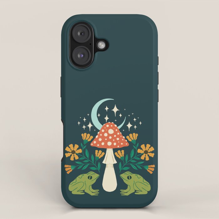 Moonlight Flower Frogs and Mushroom iPhone Case Gallery Image 1
