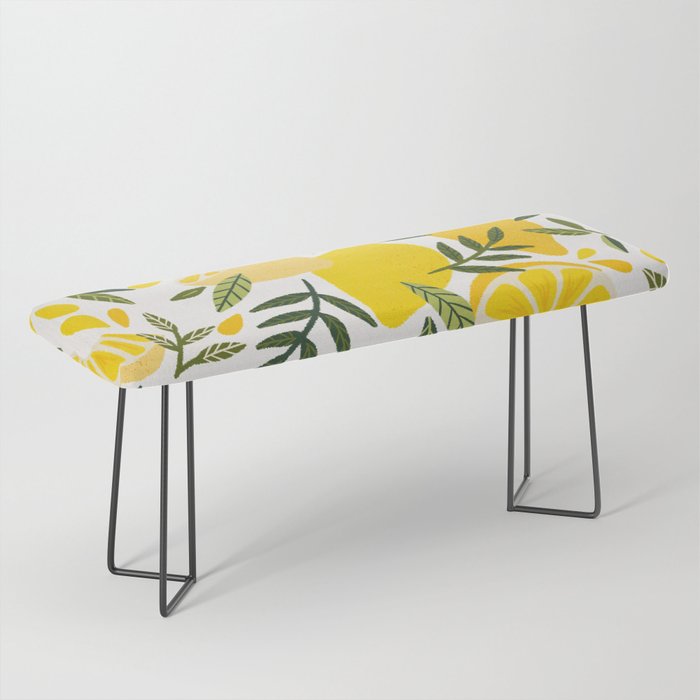 Lemon Blooms on White Bench Gallery Image 1