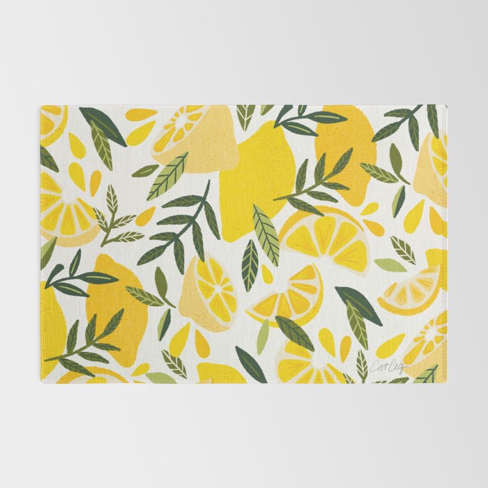 Lemon Blooms on White Rug Gallery Image 2