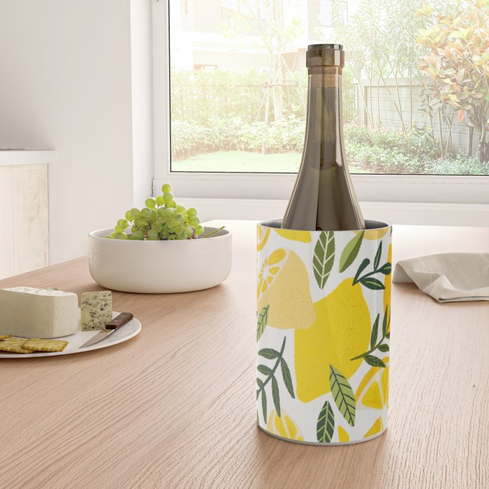 Lemon Blooms on White Wine Chiller Gallery Image 4