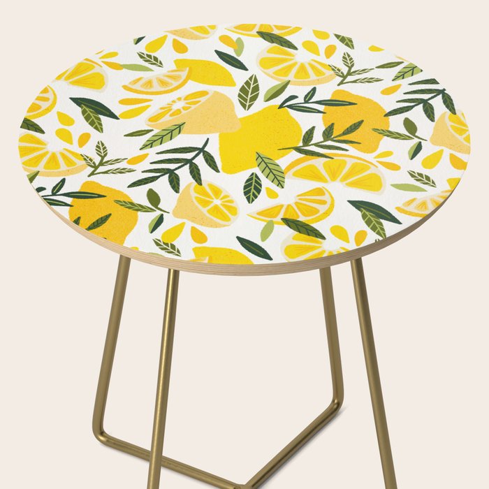 Lemon Blooms on White Side Table Gallery Image 2