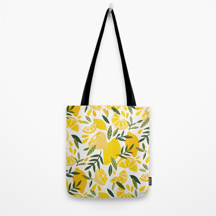 Lemon Blooms on White Tote Bag Gallery Image 2