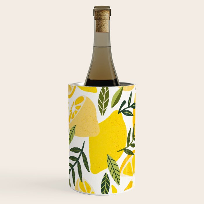 Lemon Blooms on White Wine Chiller Gallery Image 1